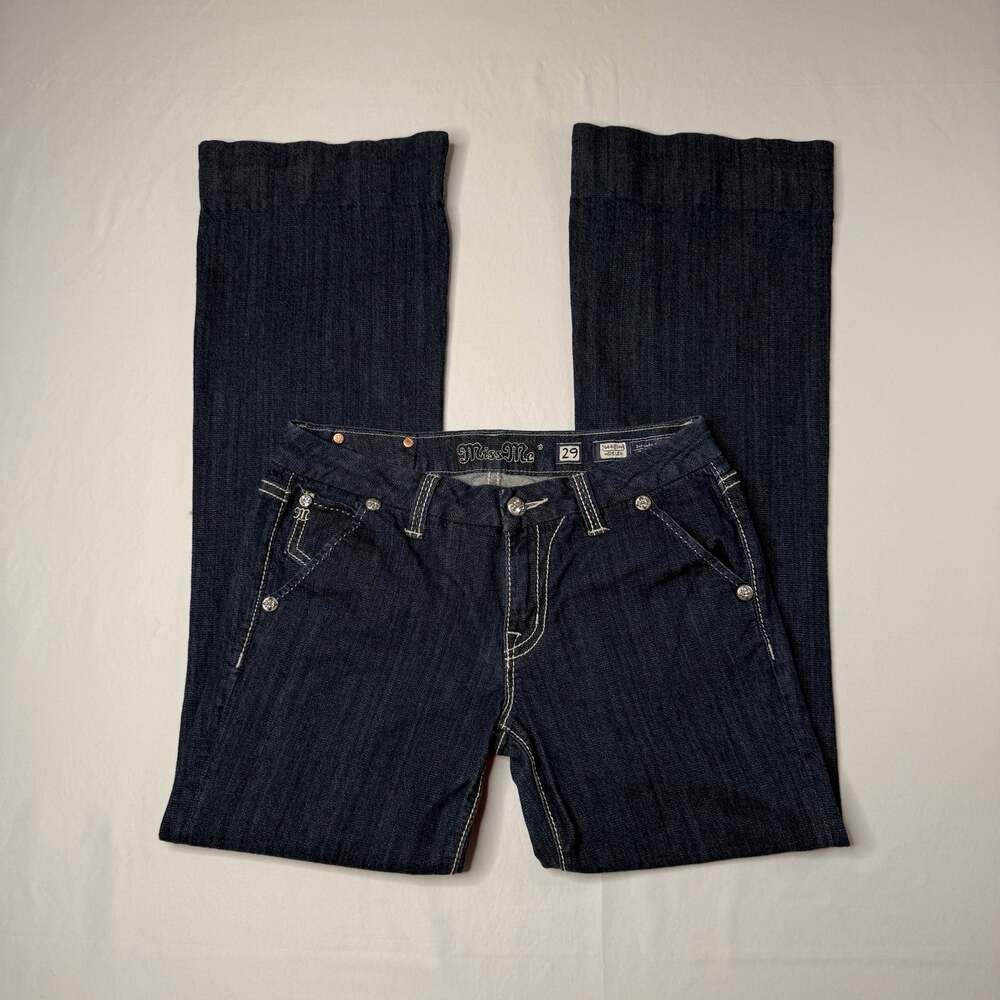Miss Me JS4480W8 Wide Leg Dark Wash Denim Jeans Size 29